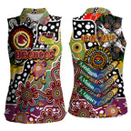 Personalised Broncos NRL Celebrating 50 Years of Naidoc Women Sleeveless Polo Shirt NAIDOC Week 2025 Aboriginal