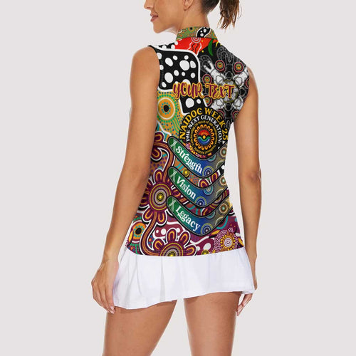 Personalised Broncos NRL Celebrating 50 Years of Naidoc Women Sleeveless Polo Shirt NAIDOC Week 2025 Aboriginal