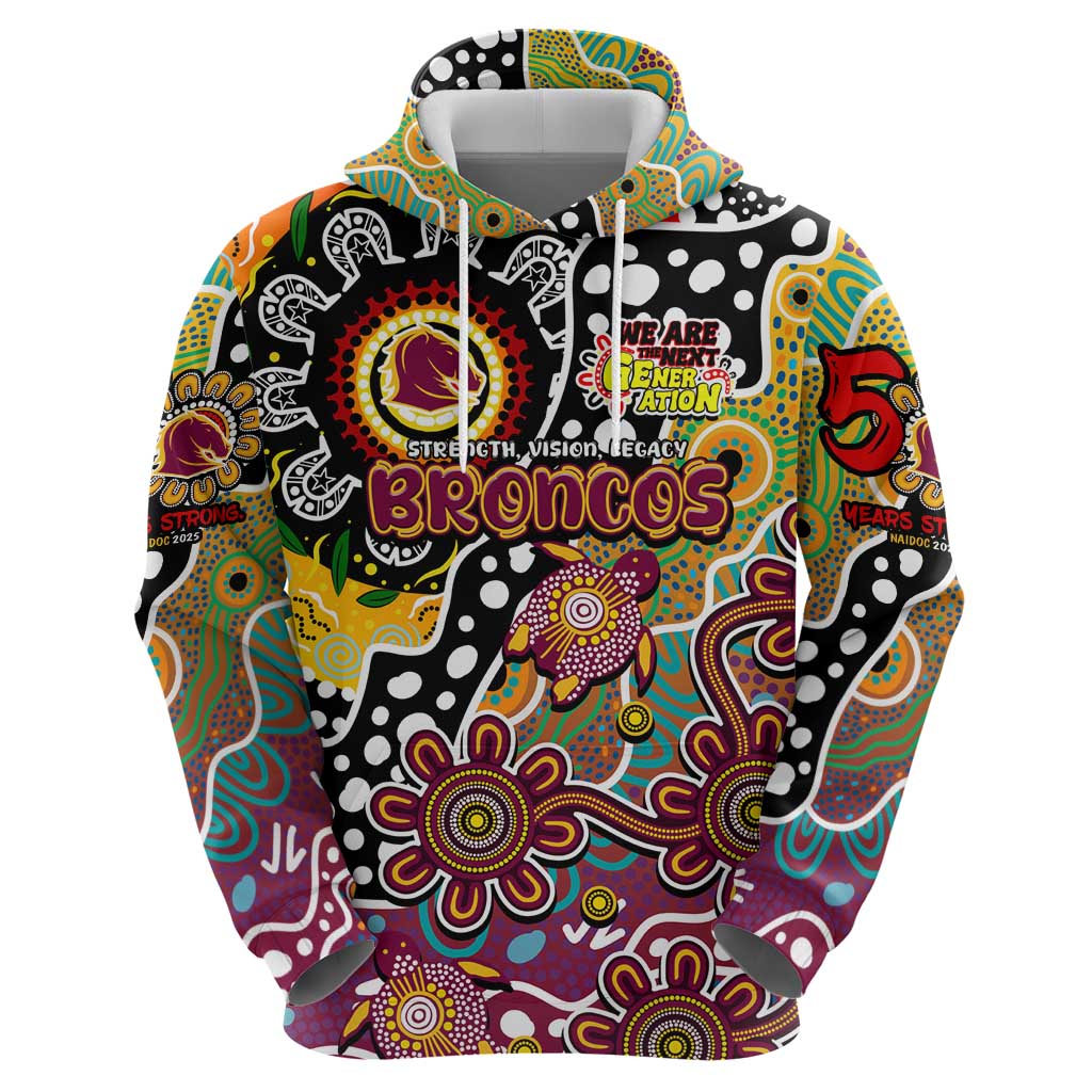Personalised Broncos NRL Celebrating 50 Years of Naidoc Zip Hoodie NAIDOC Week 2025 Aboriginal