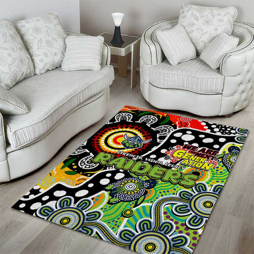 Raiders NRL Celebrating 50 Years of Naidoc Area Rug NAIDOC Week 2025 Aboriginal