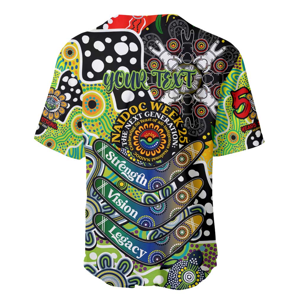 Personalised Raiders NRL Celebrating 50 Years of Naidoc Baseball Jersey NAIDOC Week 2025 Aboriginal