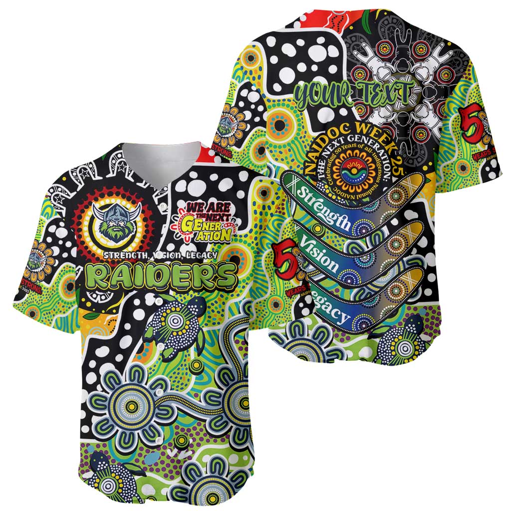 Personalised Raiders NRL Celebrating 50 Years of Naidoc Baseball Jersey NAIDOC Week 2025 Aboriginal