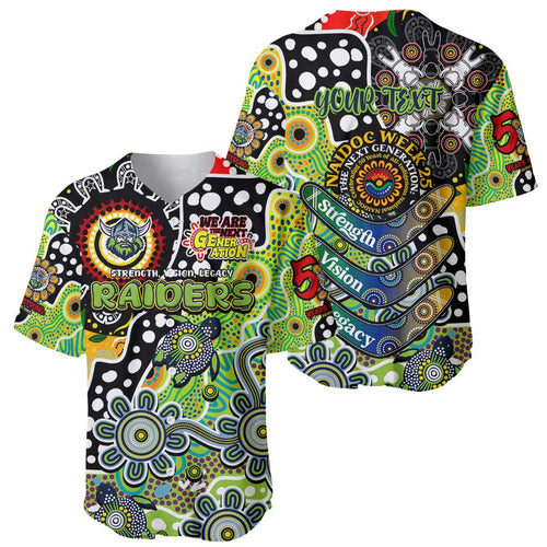 Personalised Raiders NRL Celebrating 50 Years of Naidoc Baseball Jersey NAIDOC Week 2025 Aboriginal