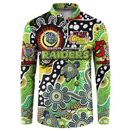 Personalised Raiders NRL Celebrating 50 Years of Naidoc Button Sweatshirt NAIDOC Week 2025 Aboriginal