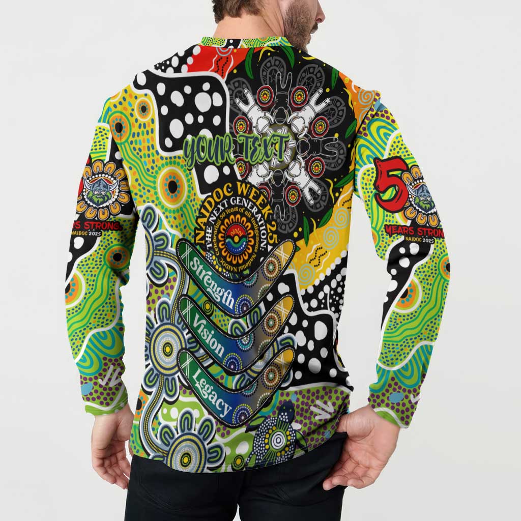 Personalised Raiders NRL Celebrating 50 Years of Naidoc Button Sweatshirt NAIDOC Week 2025 Aboriginal