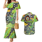 Personalised Raiders NRL Celebrating 50 Years of Naidoc Couples Matching Mermaid Dress and Hawaiian Shirt NAIDOC Week 2025 Aboriginal