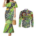 Personalised Raiders NRL Celebrating 50 Years of Naidoc Couples Matching Mermaid Dress and Long Sleeve Button Shirt NAIDOC Week 2025 Aboriginal