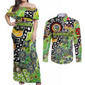 Personalised Raiders NRL Celebrating 50 Years of Naidoc Couples Matching Off Shoulder Maxi Dress and Long Sleeve Button Shirt NAIDOC Week 2025 Aboriginal