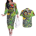 Personalised Raiders NRL Celebrating 50 Years of Naidoc Couples Matching Off The Shoulder Long Sleeve Dress and Hawaiian Shirt NAIDOC Week 2025 Aboriginal