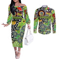 Personalised Raiders NRL Celebrating 50 Years of Naidoc Couples Matching Off The Shoulder Long Sleeve Dress and Long Sleeve Button Shirt NAIDOC Week 2025 Aboriginal