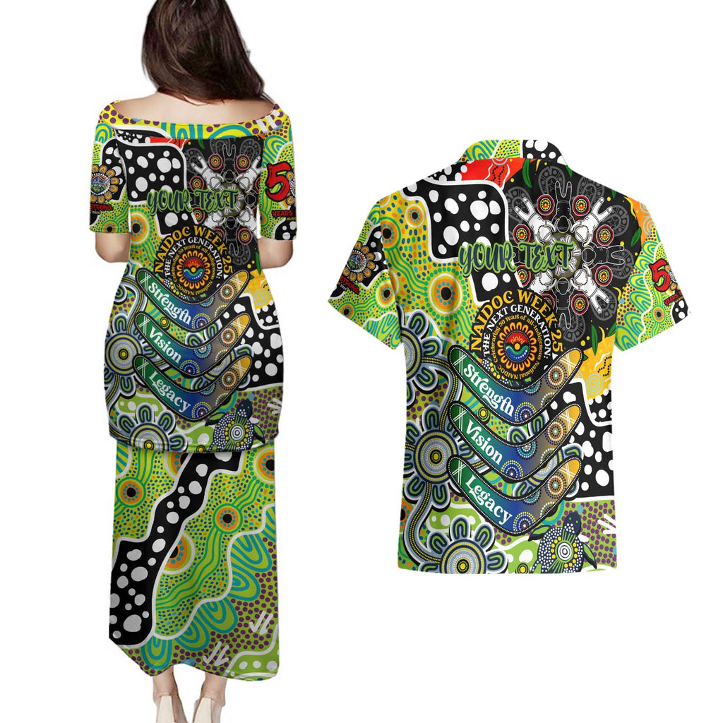 Personalised Raiders NRL Celebrating 50 Years of Naidoc Couples Matching Puletasi and Hawaiian Shirt NAIDOC Week 2025 Aboriginal