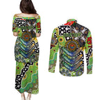 Personalised Raiders NRL Celebrating 50 Years of Naidoc Couples Matching Puletasi and Long Sleeve Button Shirt NAIDOC Week 2025 Aboriginal
