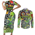 Personalised Raiders NRL Celebrating 50 Years of Naidoc Couples Matching Short Sleeve Bodycon Dress and Long Sleeve Button Shirt NAIDOC Week 2025 Aboriginal