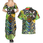 Personalised Raiders NRL Celebrating 50 Years of Naidoc Couples Matching Summer Maxi Dress and Hawaiian Shirt NAIDOC Week 2025 Aboriginal