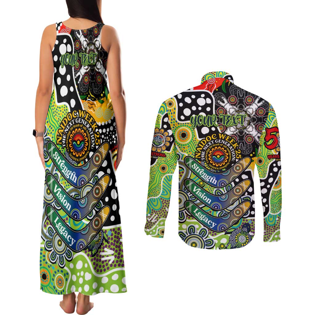 Personalised Raiders NRL Celebrating 50 Years of Naidoc Couples Matching Tank Maxi Dress and Long Sleeve Button Shirt NAIDOC Week 2025 Aboriginal