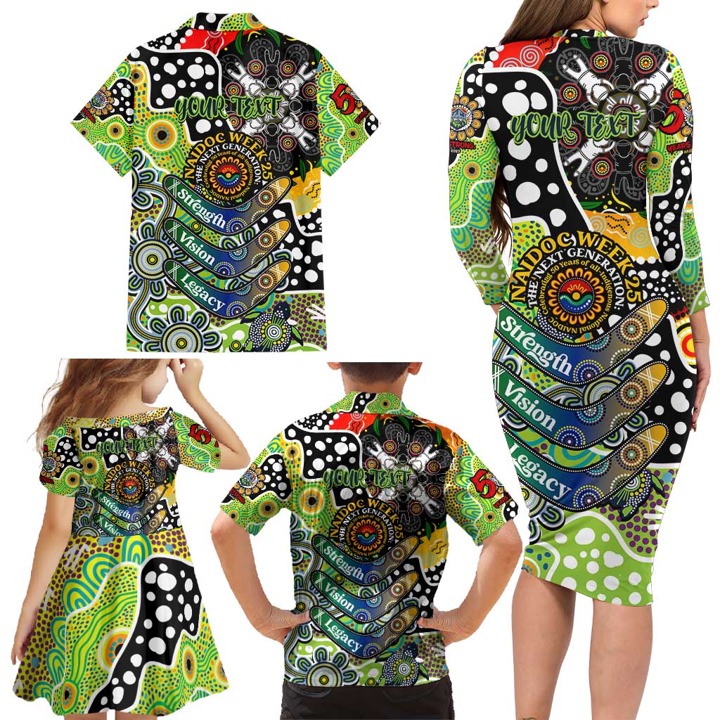 Personalised Raiders NRL Celebrating 50 Years of Naidoc Family Matching Long Sleeve Bodycon Dress and Hawaiian Shirt NAIDOC Week 2025 Aboriginal