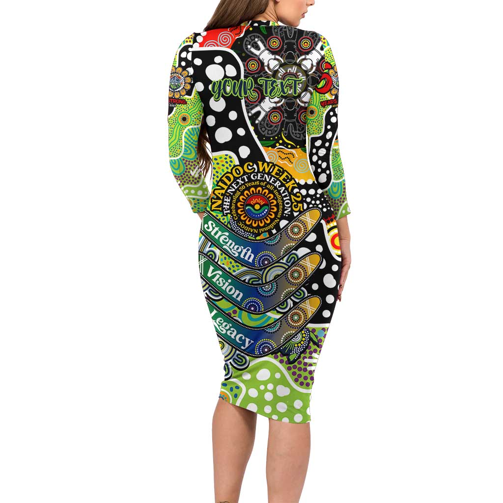 Personalised Raiders NRL Celebrating 50 Years of Naidoc Family Matching Long Sleeve Bodycon Dress and Hawaiian Shirt NAIDOC Week 2025 Aboriginal