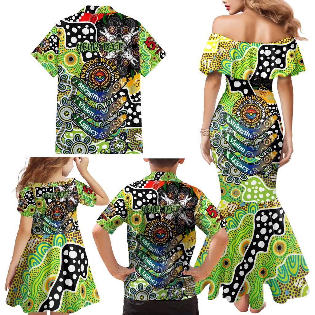 Personalised Raiders NRL Celebrating 50 Years of Naidoc Family Matching Mermaid Dress and Hawaiian Shirt NAIDOC Week 2025 Aboriginal