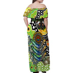 Personalised Raiders NRL Celebrating 50 Years of Naidoc Family Matching Off Shoulder Maxi Dress and Hawaiian Shirt NAIDOC Week 2025 Aboriginal