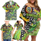 Personalised Raiders NRL Celebrating 50 Years of Naidoc Family Matching Off Shoulder Short Dress and Hawaiian Shirt NAIDOC Week 2025 Aboriginal