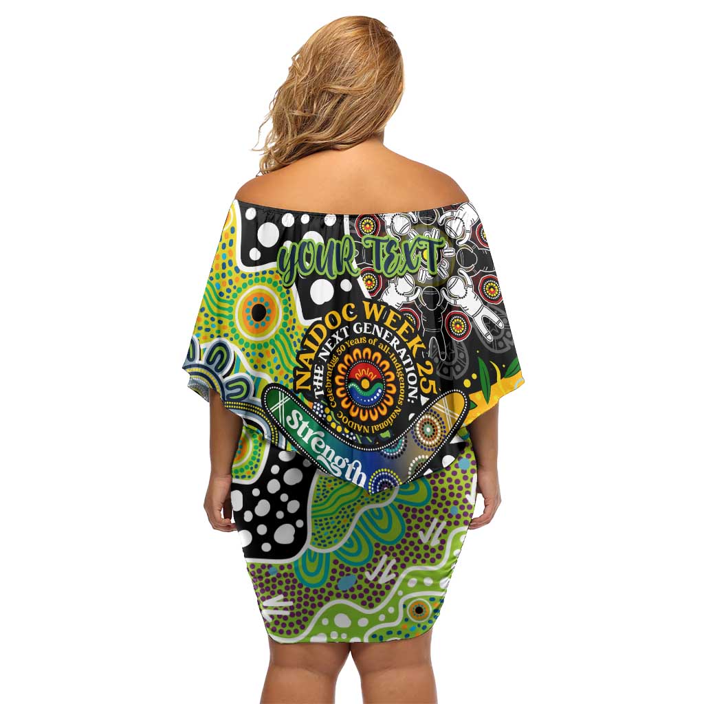 Personalised Raiders NRL Celebrating 50 Years of Naidoc Family Matching Off Shoulder Short Dress and Hawaiian Shirt NAIDOC Week 2025 Aboriginal