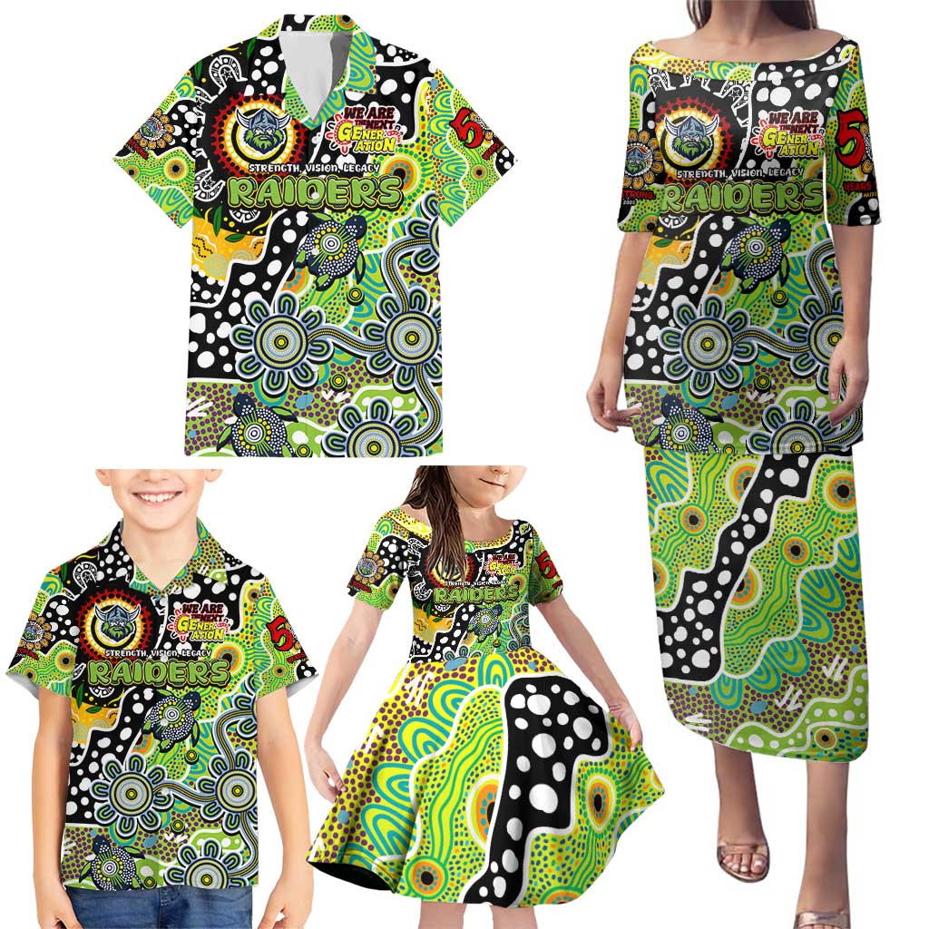 Personalised Raiders NRL Celebrating 50 Years of Naidoc Family Matching Puletasi and Hawaiian Shirt NAIDOC Week 2025 Aboriginal