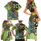 Personalised Raiders NRL Celebrating 50 Years of Naidoc Family Matching Short Sleeve Bodycon Dress and Hawaiian Shirt NAIDOC Week 2025 Aboriginal
