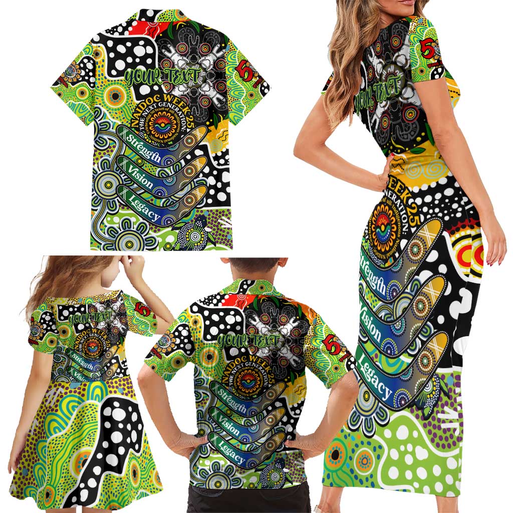 Personalised Raiders NRL Celebrating 50 Years of Naidoc Family Matching Short Sleeve Bodycon Dress and Hawaiian Shirt NAIDOC Week 2025 Aboriginal