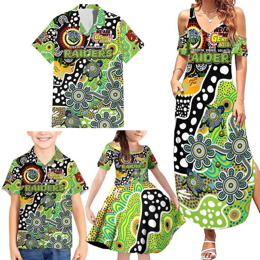 Personalised Raiders NRL Celebrating 50 Years of Naidoc Family Matching Summer Maxi Dress and Hawaiian Shirt NAIDOC Week 2025 Aboriginal