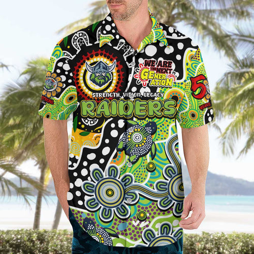 Personalised Raiders NRL Celebrating 50 Years of Naidoc Hawaiian Shirt NAIDOC Week 2025 Aboriginal