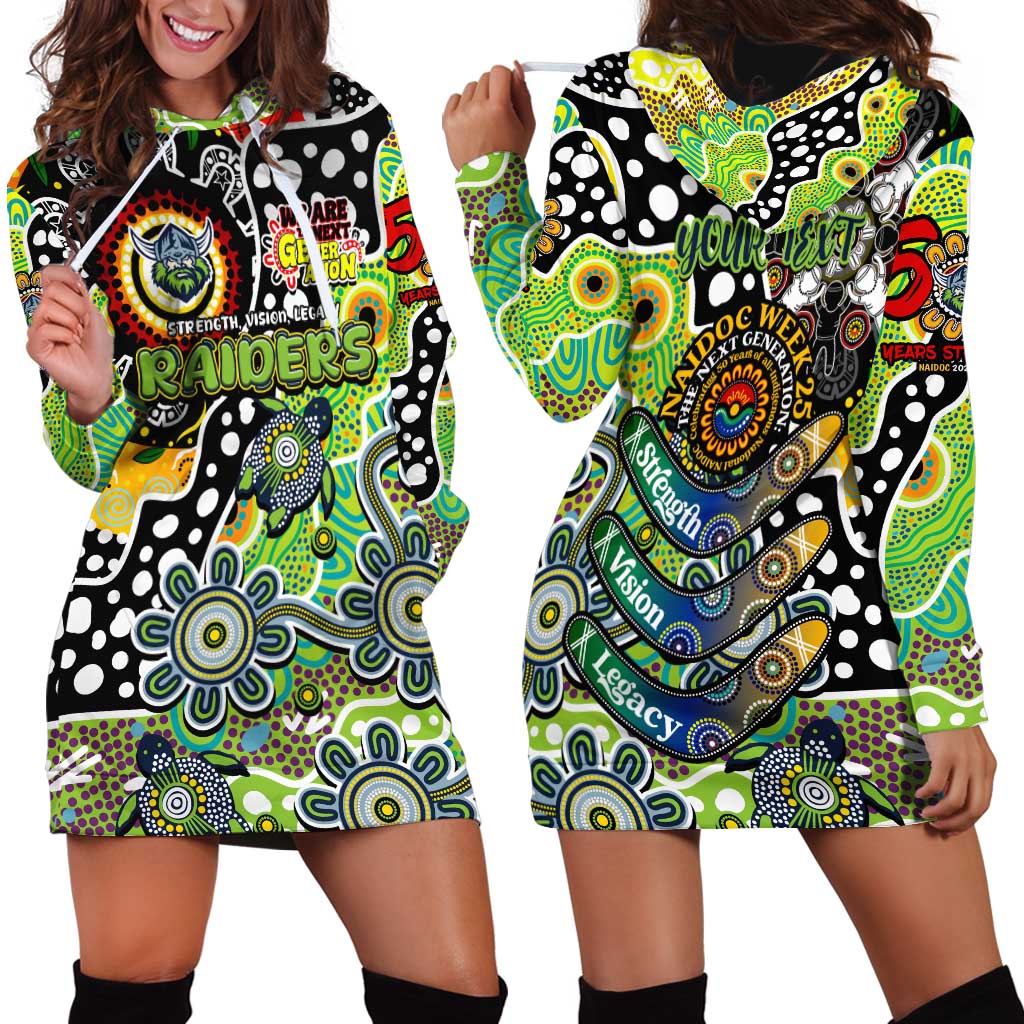 Personalised Raiders NRL Celebrating 50 Years of Naidoc Hoodie Dress NAIDOC Week 2025 Aboriginal