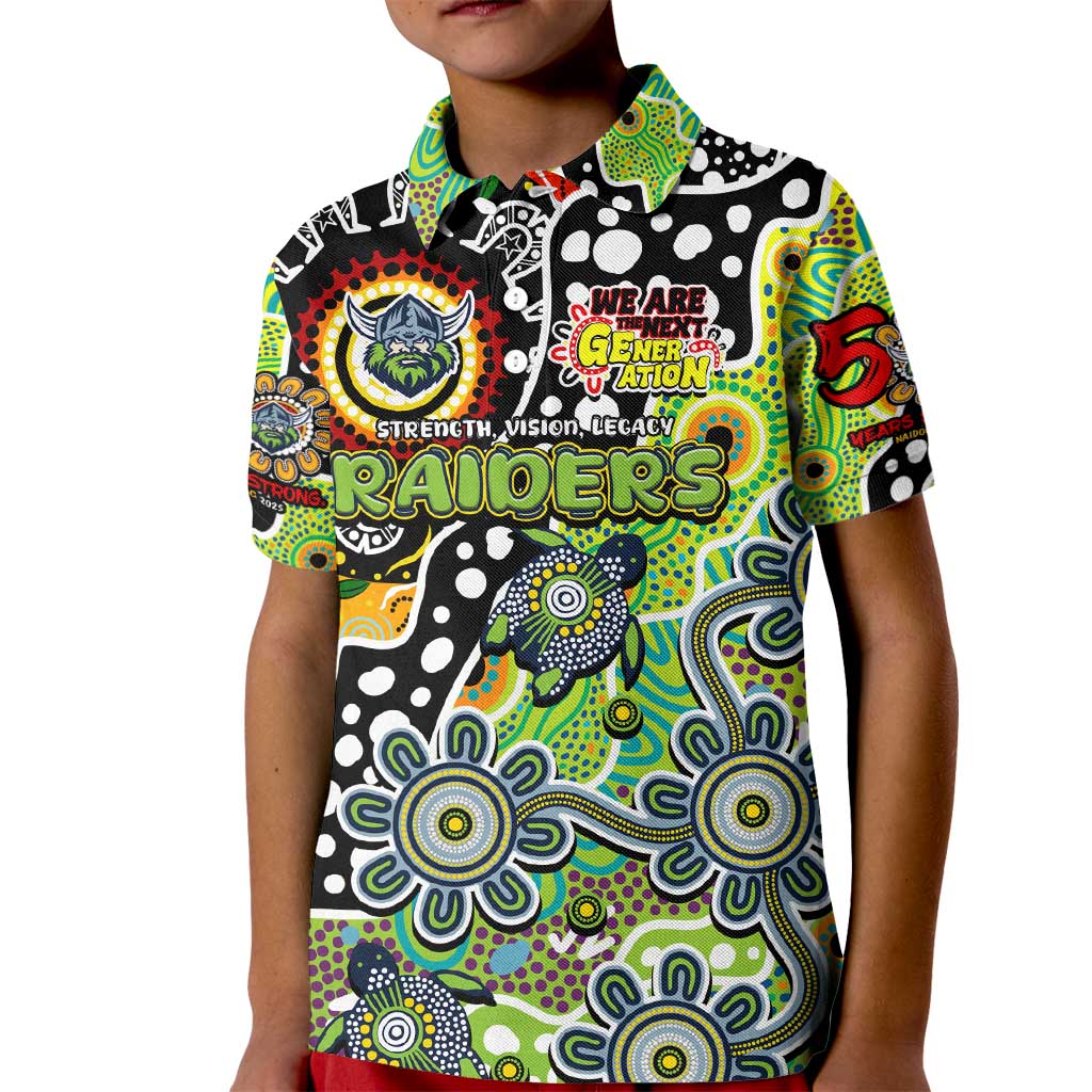 Personalised Raiders NRL Celebrating 50 Years of Naidoc Kid Polo Shirt NAIDOC Week 2025 Aboriginal