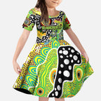 Personalised Raiders NRL Celebrating 50 Years of Naidoc Kid Short Sleeve Dress NAIDOC Week 2025 Aboriginal