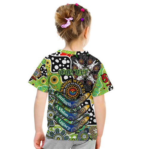 Personalised Raiders NRL Celebrating 50 Years of Naidoc Kid T Shirt NAIDOC Week 2025 Aboriginal