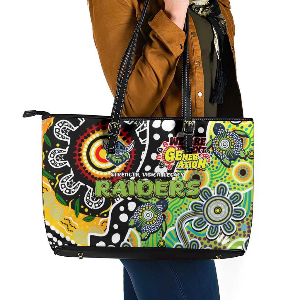 Raiders NRL Celebrating 50 Years of Naidoc Leather Tote Bag NAIDOC Week 2025 Aboriginal