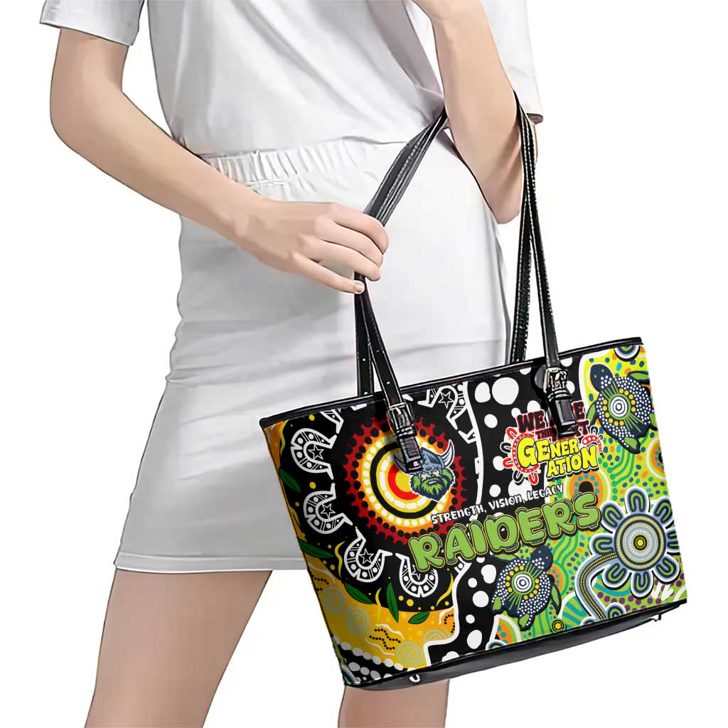 Raiders NRL Celebrating 50 Years of Naidoc Leather Tote Bag NAIDOC Week 2025 Aboriginal