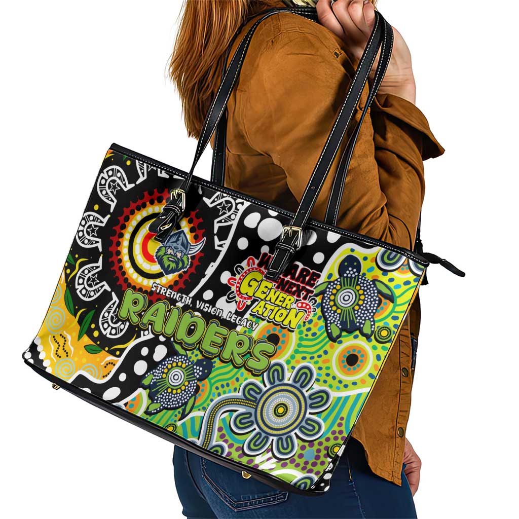 Raiders NRL Celebrating 50 Years of Naidoc Leather Tote Bag NAIDOC Week 2025 Aboriginal