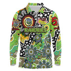 Personalised Raiders NRL Celebrating 50 Years of Naidoc Long Sleeve Polo Shirt NAIDOC Week 2025 Aboriginal