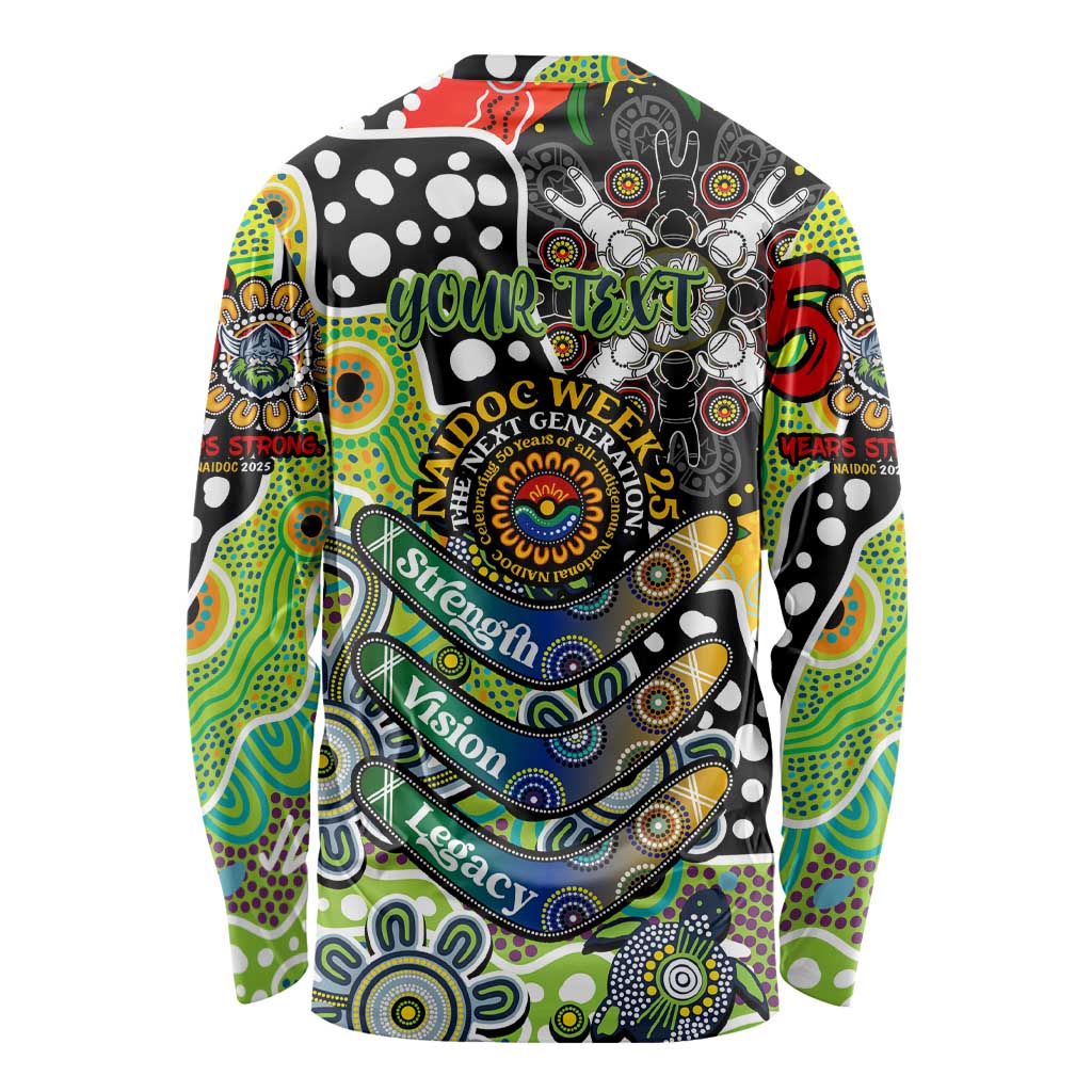 Personalised Raiders NRL Celebrating 50 Years of Naidoc Long Sleeve Shirt NAIDOC Week 2025 Aboriginal