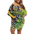 Personalised Raiders NRL Celebrating 50 Years of Naidoc Off Shoulder Short Dress NAIDOC Week 2025 Aboriginal