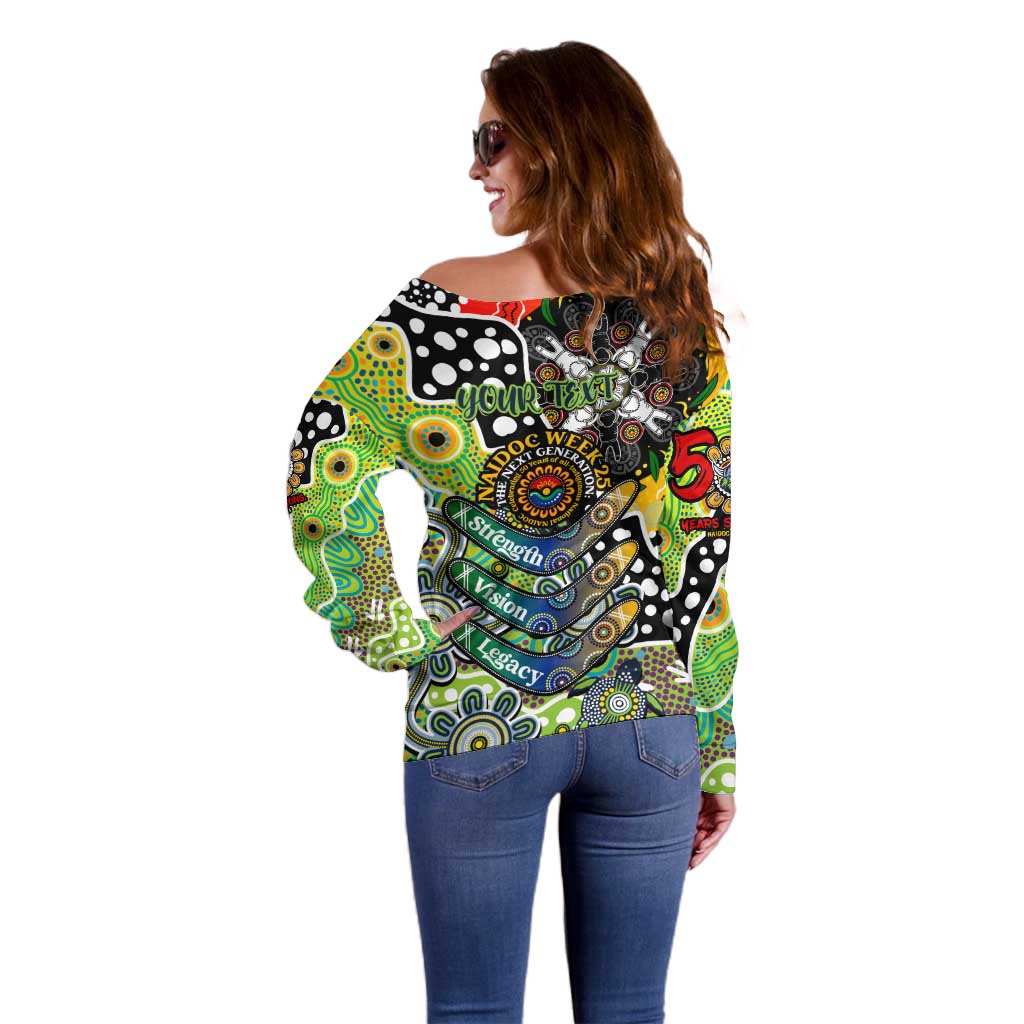 Personalised Raiders NRL Celebrating 50 Years of Naidoc Off Shoulder Sweater NAIDOC Week 2025 Aboriginal