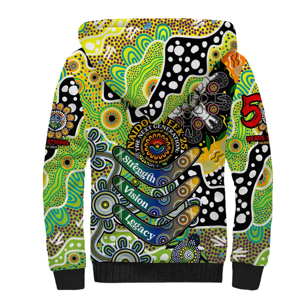 Personalised Raiders NRL Celebrating 50 Years of Naidoc Sherpa Hoodie NAIDOC Week 2025 Aboriginal