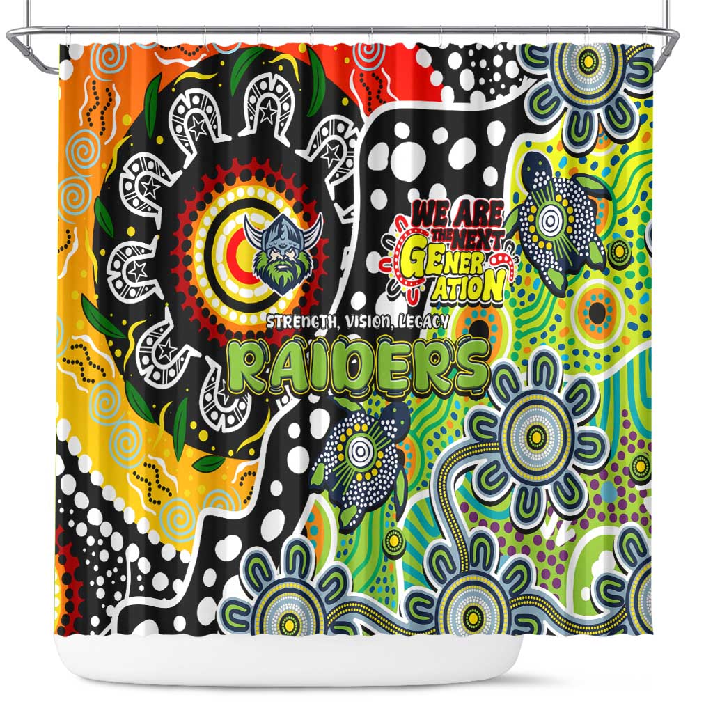 Raiders NRL Celebrating 50 Years of Naidoc Shower Curtain NAIDOC Week 2025 Aboriginal