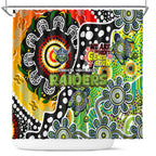 Raiders NRL Celebrating 50 Years of Naidoc Shower Curtain NAIDOC Week 2025 Aboriginal