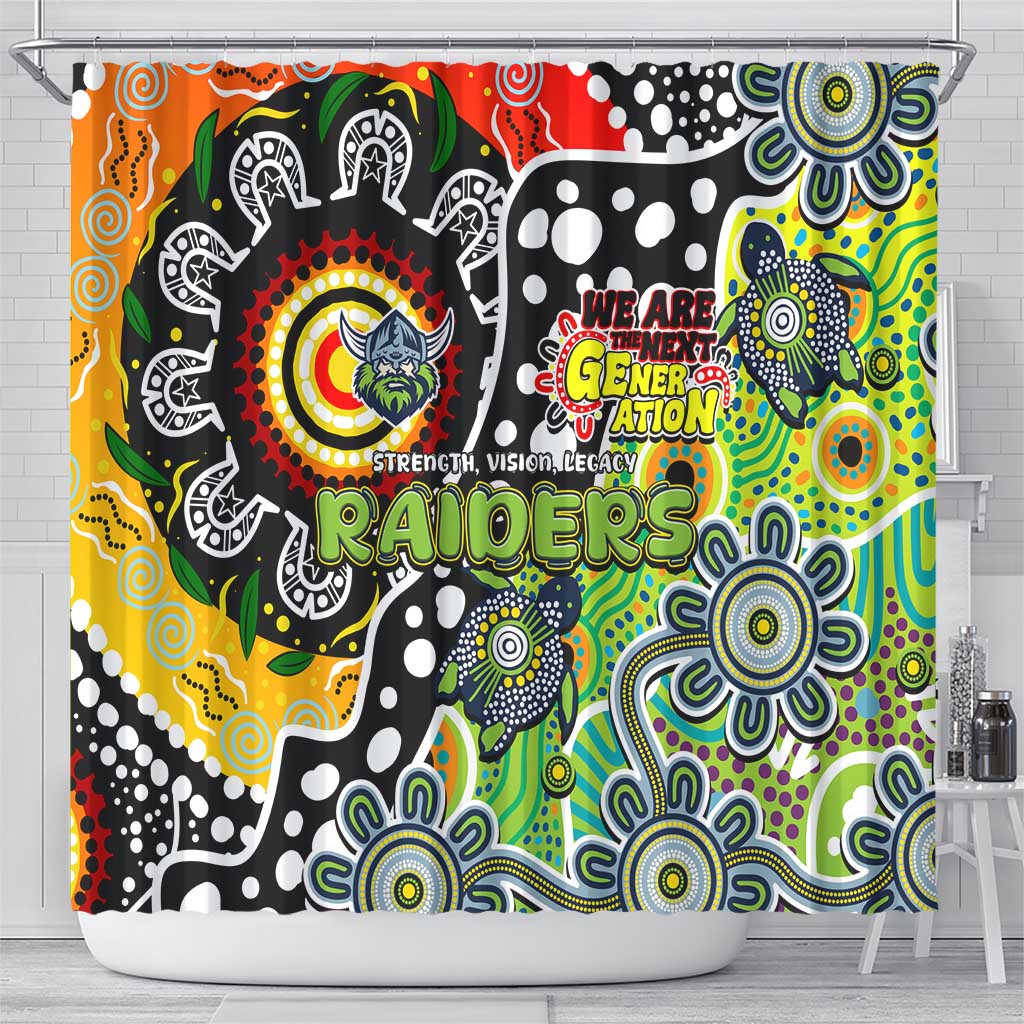 Raiders NRL Celebrating 50 Years of Naidoc Shower Curtain NAIDOC Week 2025 Aboriginal