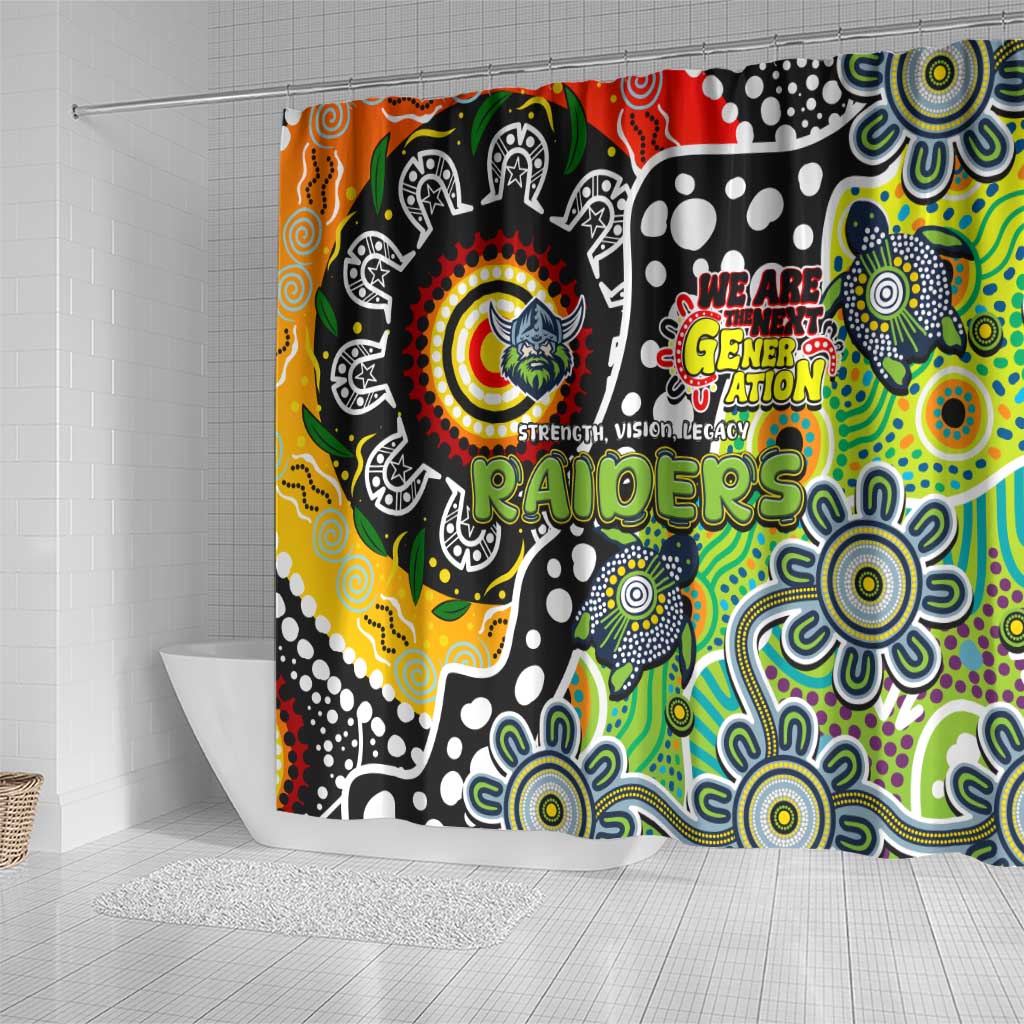 Raiders NRL Celebrating 50 Years of Naidoc Shower Curtain NAIDOC Week 2025 Aboriginal