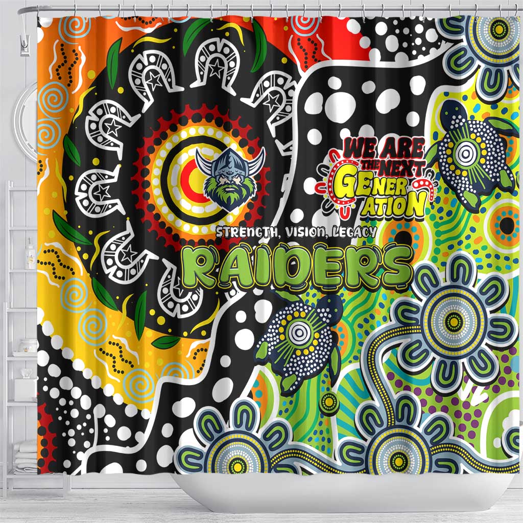 Raiders NRL Celebrating 50 Years of Naidoc Shower Curtain NAIDOC Week 2025 Aboriginal