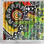 Raiders NRL Celebrating 50 Years of Naidoc Shower Curtain NAIDOC Week 2025 Aboriginal