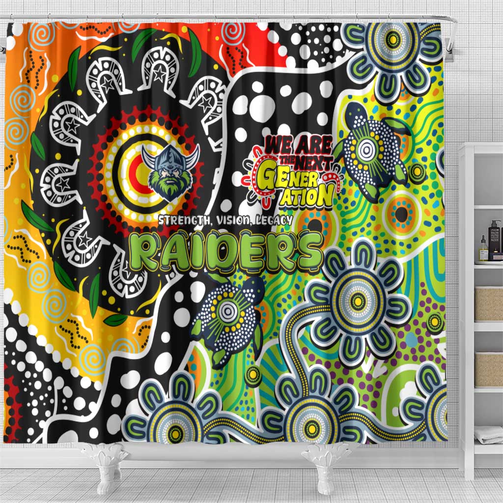 Raiders NRL Celebrating 50 Years of Naidoc Shower Curtain NAIDOC Week 2025 Aboriginal