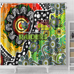 Raiders NRL Celebrating 50 Years of Naidoc Shower Curtain NAIDOC Week 2025 Aboriginal